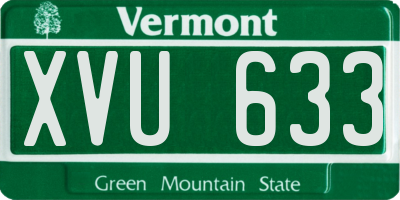 VT license plate XVU633