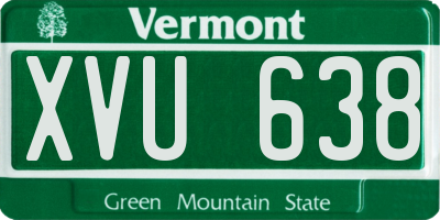 VT license plate XVU638