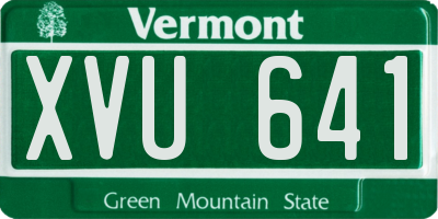 VT license plate XVU641