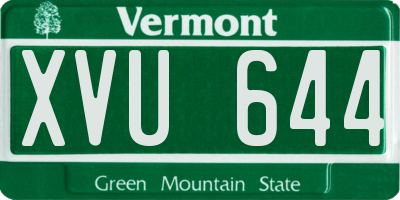 VT license plate XVU644