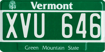 VT license plate XVU646
