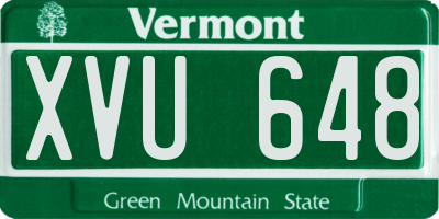 VT license plate XVU648