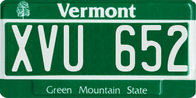 VT license plate XVU652
