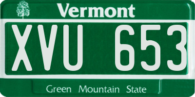 VT license plate XVU653