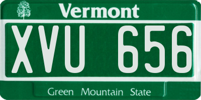 VT license plate XVU656