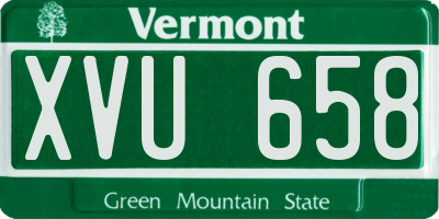 VT license plate XVU658