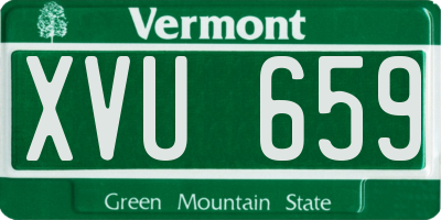 VT license plate XVU659