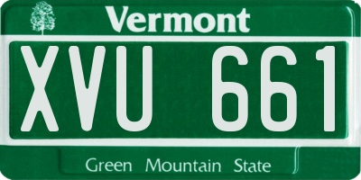 VT license plate XVU661