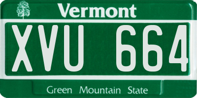 VT license plate XVU664