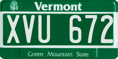 VT license plate XVU672