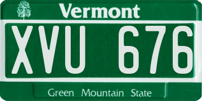 VT license plate XVU676