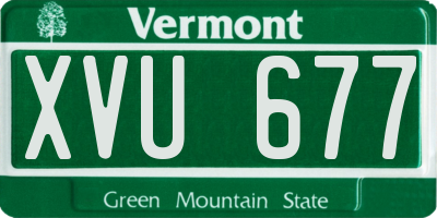 VT license plate XVU677