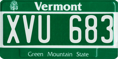 VT license plate XVU683