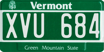 VT license plate XVU684