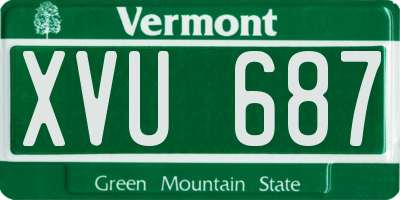 VT license plate XVU687