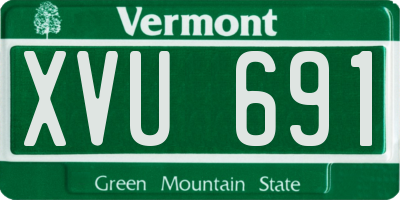 VT license plate XVU691