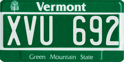VT license plate XVU692
