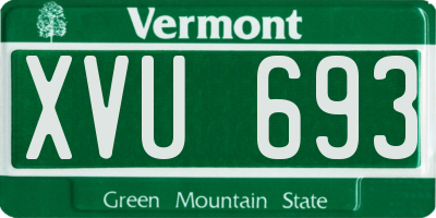 VT license plate XVU693