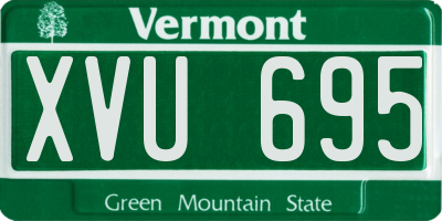 VT license plate XVU695