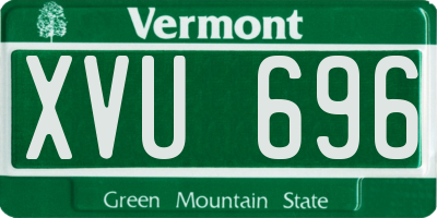 VT license plate XVU696