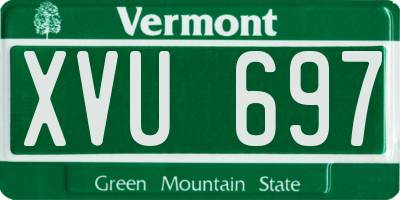 VT license plate XVU697