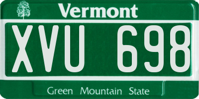 VT license plate XVU698