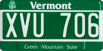 VT license plate XVU706