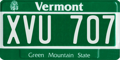 VT license plate XVU707