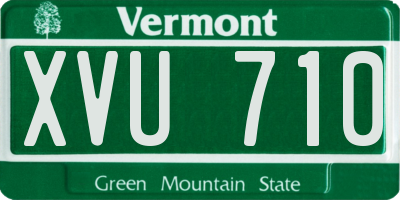 VT license plate XVU710
