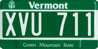 VT license plate XVU711