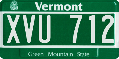 VT license plate XVU712