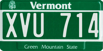 VT license plate XVU714