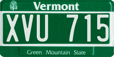 VT license plate XVU715