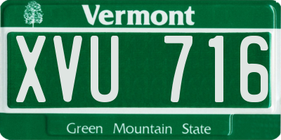 VT license plate XVU716
