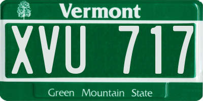 VT license plate XVU717