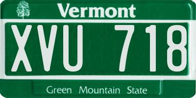 VT license plate XVU718