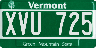 VT license plate XVU725