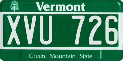 VT license plate XVU726