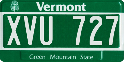 VT license plate XVU727
