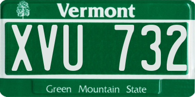VT license plate XVU732