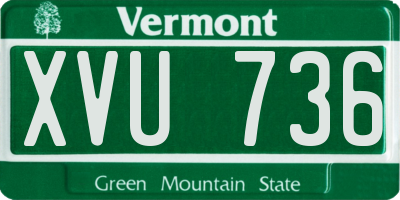 VT license plate XVU736