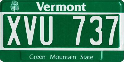 VT license plate XVU737