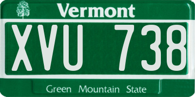VT license plate XVU738