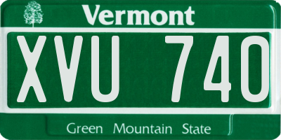 VT license plate XVU740