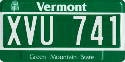 VT license plate XVU741