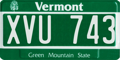 VT license plate XVU743