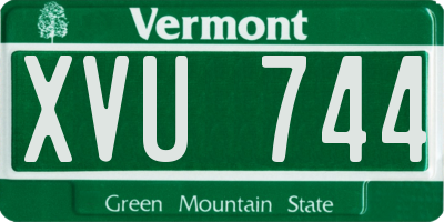 VT license plate XVU744