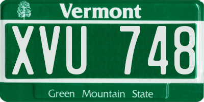 VT license plate XVU748
