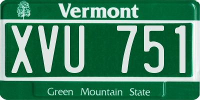 VT license plate XVU751