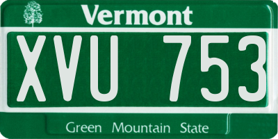 VT license plate XVU753